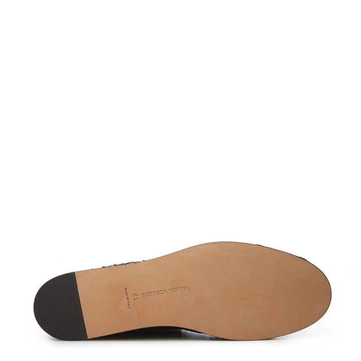 Bottega Veneta Black Leather Intreccio Slip On