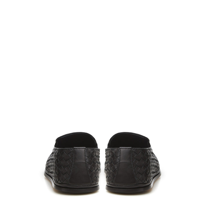 Bottega Veneta Black Leather Intreccio Slip On