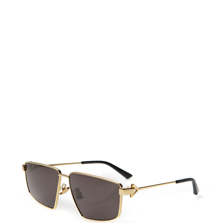 Bottega Veneta Squared Gold Metal Sunglasses