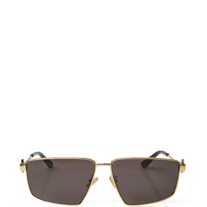 Bottega Veneta Squared Gold Metal Sunglasses