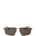 Bottega Veneta Squared Gold Metal Sunglasses