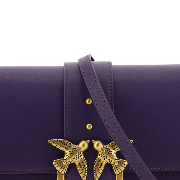 PINKO Purple Leather Love One Classic Shoulder Bag