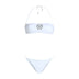 Philipp Plein Bandeau Bikini in White with Crystal Logo