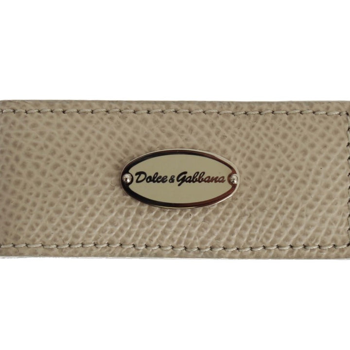 Dolce & Gabbana Beige Leather Magnet Money Clip