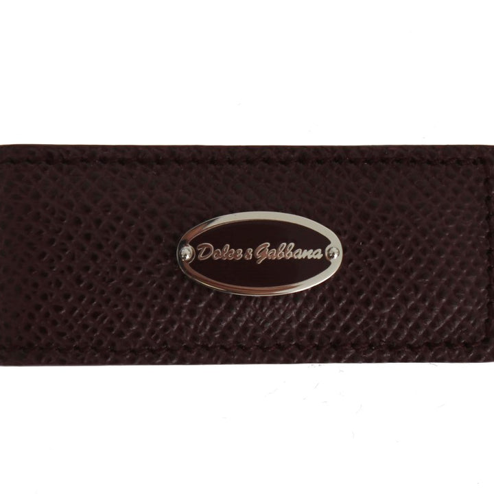 Dolce & Gabbana Bordeaux Leather Magnet Money Clip