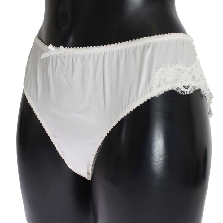 Dolce & Gabbana White Satin Stretch Underwear Panties