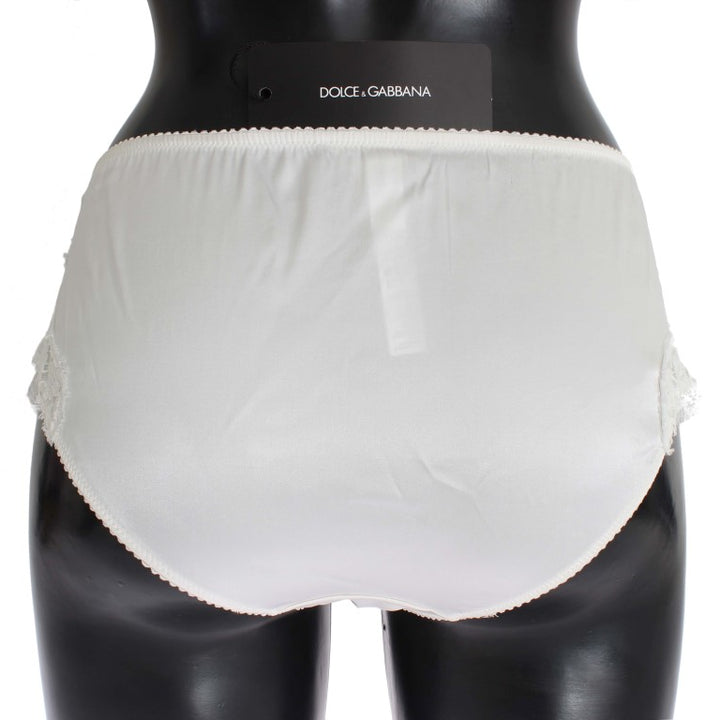 Dolce & Gabbana White Satin Stretch Underwear Panties