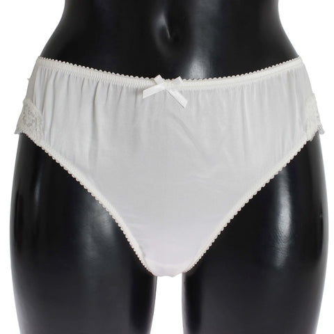 Dolce & Gabbana White Satin Stretch Underwear Panties