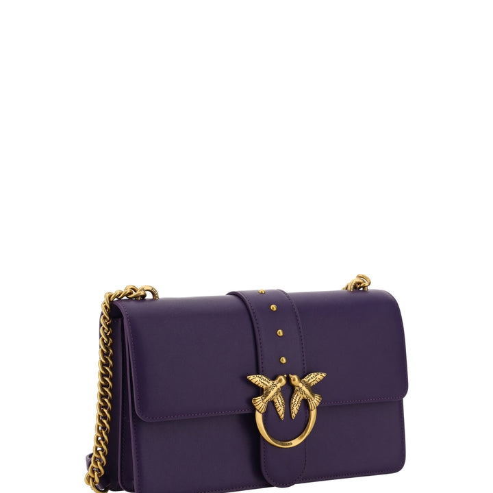 PINKO Purple Leather Love One Classic Shoulder Bag