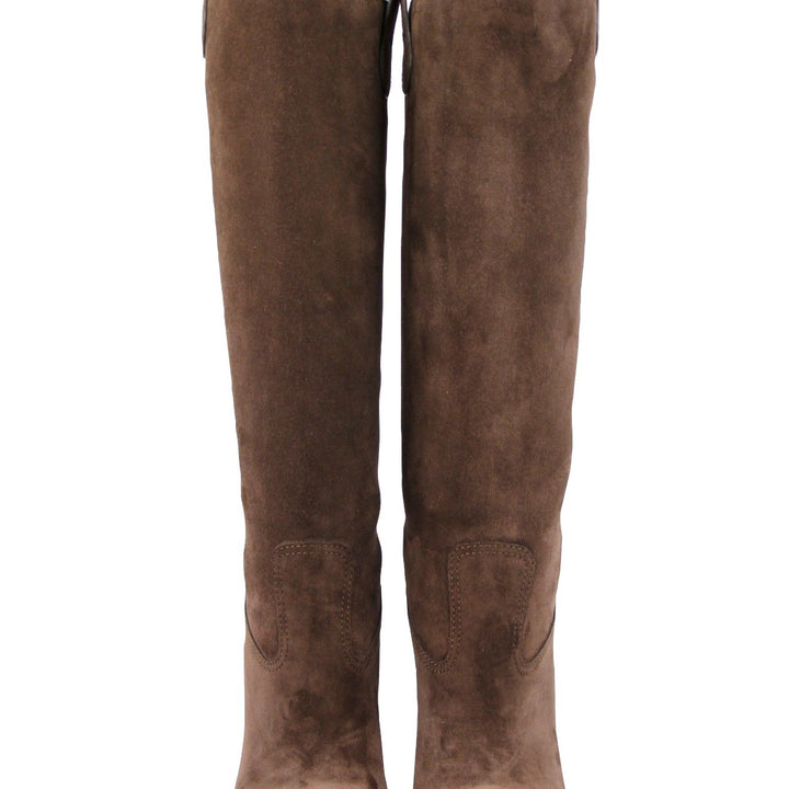 Gucci Brown Leather Suede Tall Knee Boots