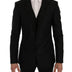 Dolce & Gabbana Black Blue MARTINI Silk Blazer Jacket