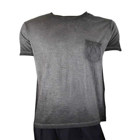 Saint Laurent Saint Laurent Men's Grey Dyed Fine Knit Cotton T-Shirt