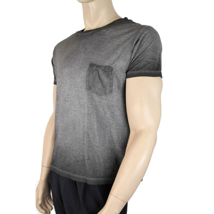 Saint Laurent Saint Laurent Men's Grey Dyed Fine Knit Cotton T-Shirt