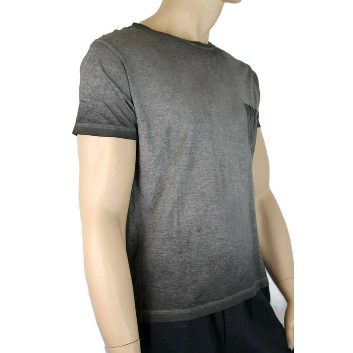 Saint Laurent Saint Laurent Men's Grey Dyed Fine Knit Cotton T-Shirt