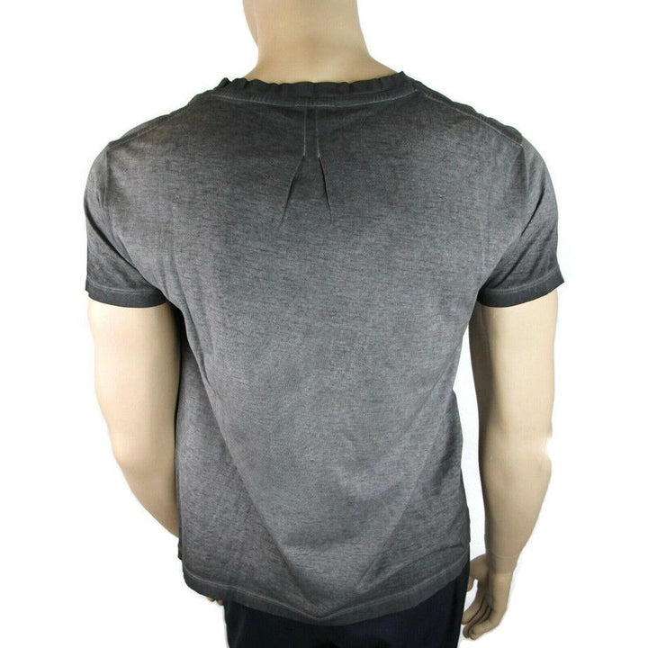 Saint Laurent Saint Laurent Men's Grey Dyed Fine Knit Cotton T-Shirt