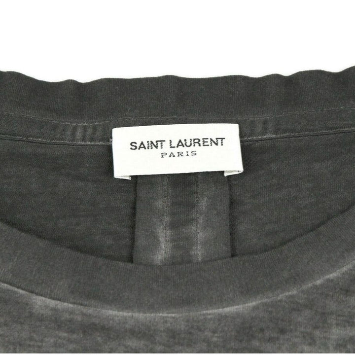 Saint Laurent Saint Laurent Men's Grey Dyed Fine Knit Cotton T-Shirt