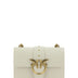 PINKO White Calf Leather Love One Mini Shoulder Bag