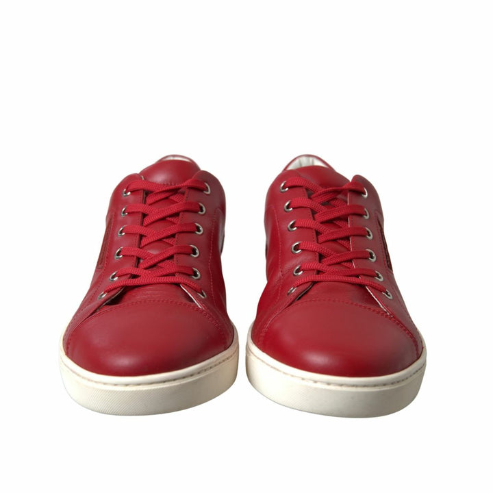 Dolce & Gabbana Shoes Red Portofino Leather Low Top Mens Sneakers