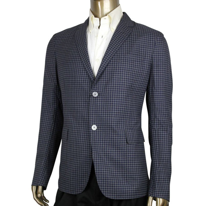 Gucci Men's Formal Midnight Blue / Grey Wool Jacket 2 Buttons