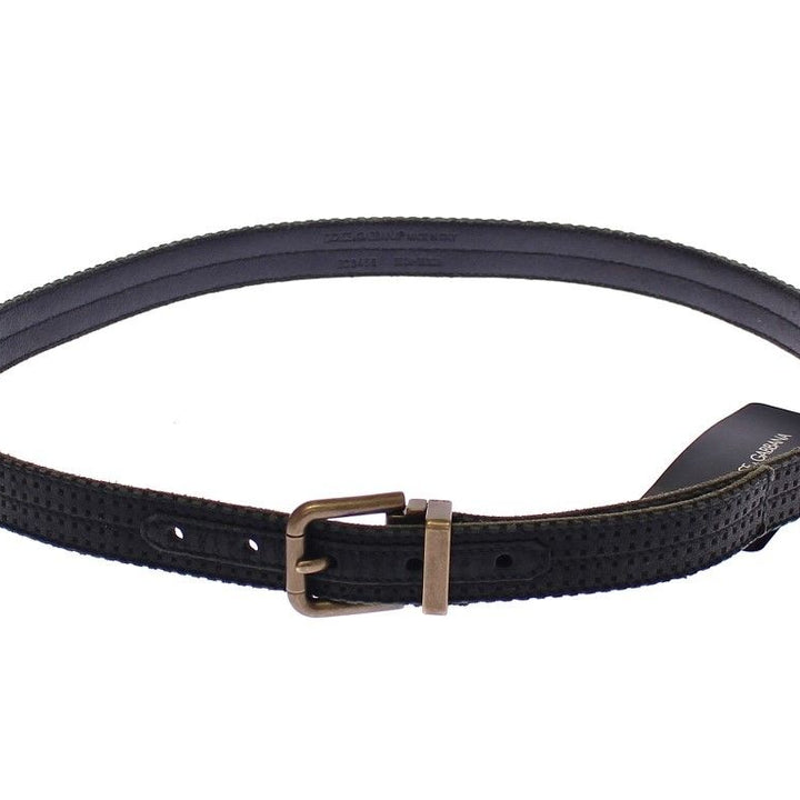 Dolce & Gabbana Blue Leather Logo Belt