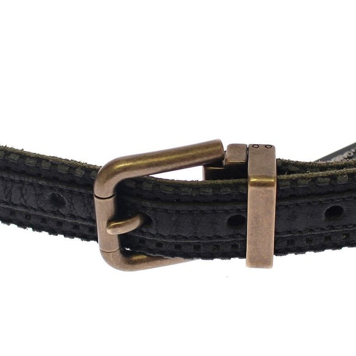 Dolce & Gabbana Blue Leather Logo Belt