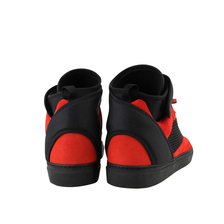 Balenciaga Balenciaga Men High Top Black Red Suede Leather Sneakers