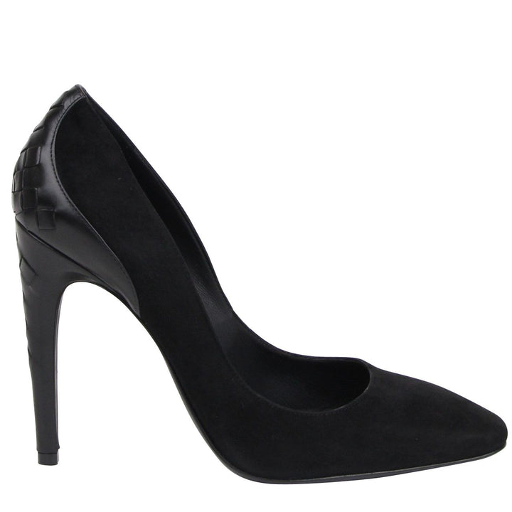 Bottega Veneta Bottega Veneta Women's Black Suede Leather Kid Luxe Heels