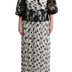 Dolce & Gabbana Black White Polka Dotted Floral Dress