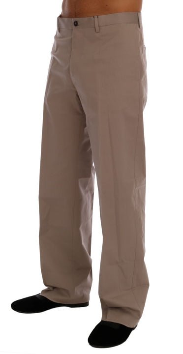 Dolce & Gabbana Beige Cotton Stretch Chinos Pants