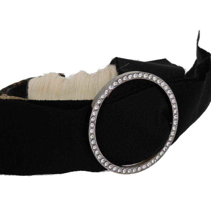 Dolce & Gabbana Black Crystal White Diadem Headband