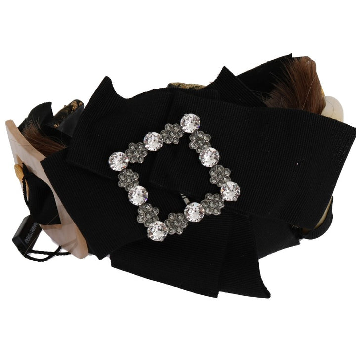 Dolce & Gabbana Clear Crystal Brown Hair Headband