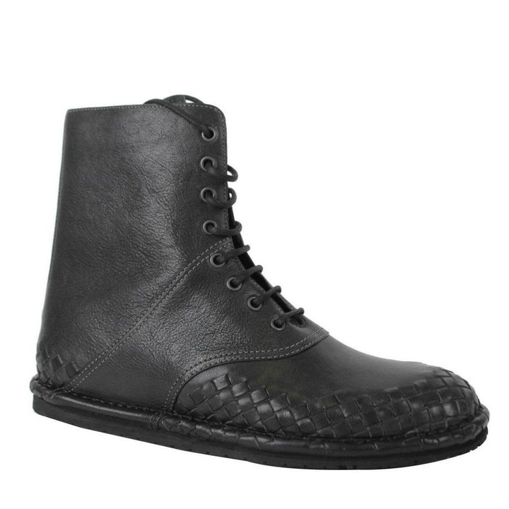 Bottega Veneta Bottega Veneta Men's Dark Gray Leather Side Zipper Boots