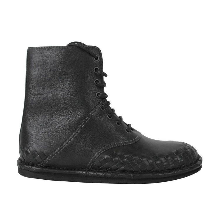 Bottega Veneta Bottega Veneta Men's Dark Gray Leather Side Zipper Boots