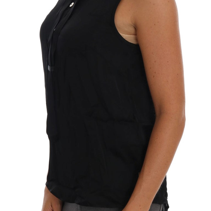 Versace Jeans Black Sleeveless Viscose Blouse Top