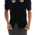 Dolce & Gabbana Black Cashmere Crystal Cardigan Sweater