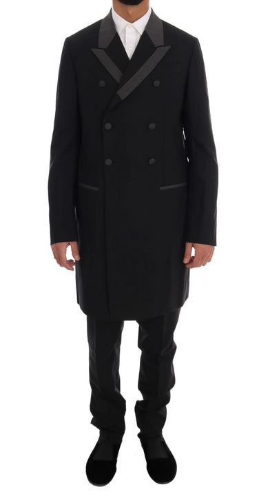 Dolce & Gabbana Black Wool Stretch 3 Piece Two Button Suit
