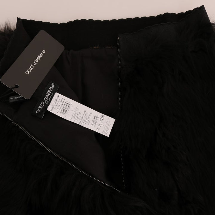 Dolce & Gabbana Black Mink Nutria Fur Mini Hot Pants