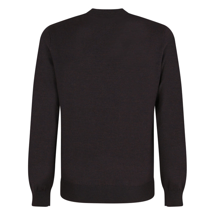 Fendi Brown Wool Logo Details Sweater