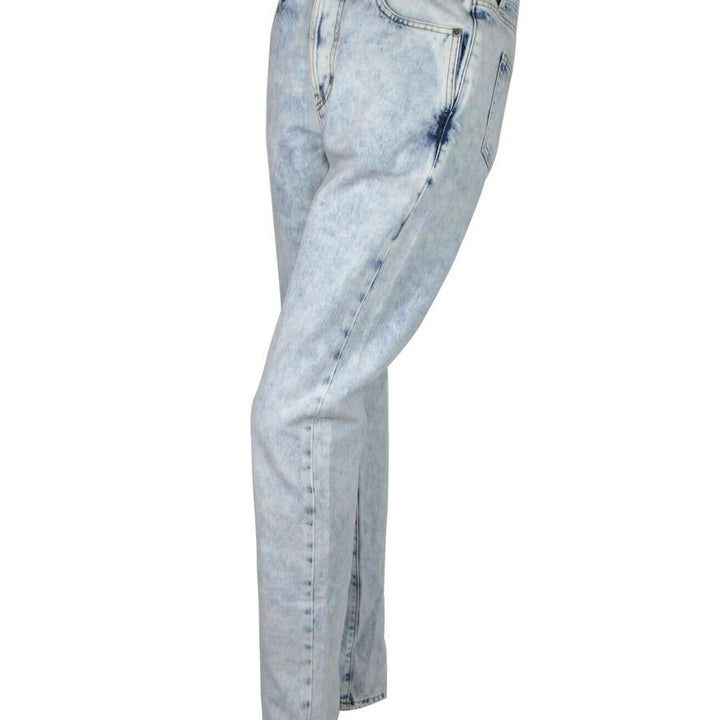 Saint Laurent Women's Blue Cotton Snow Wash Denim Jeans