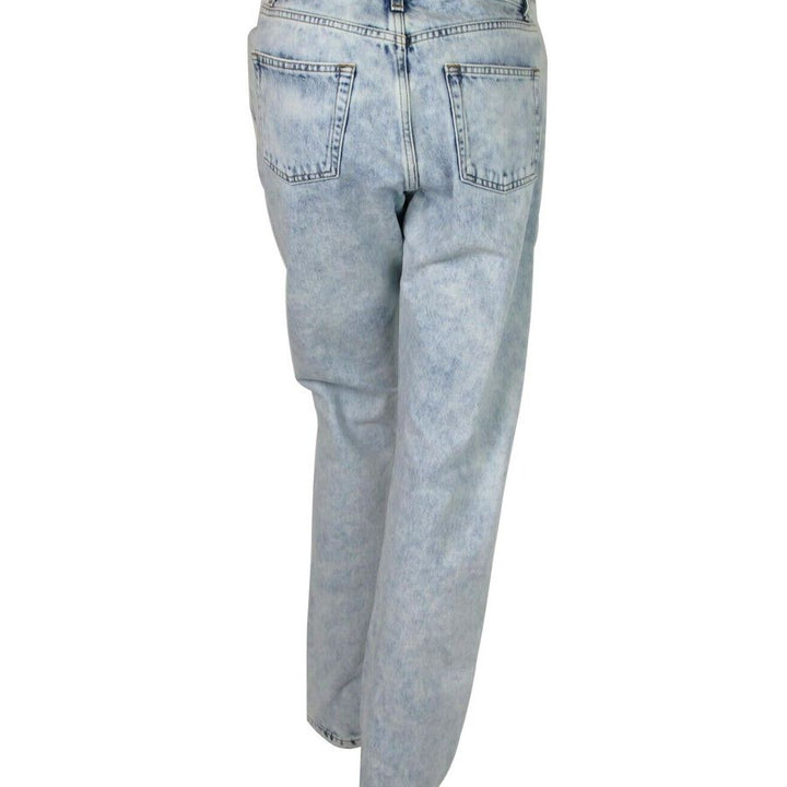 Saint Laurent Women's Blue Cotton Snow Wash Denim Jeans