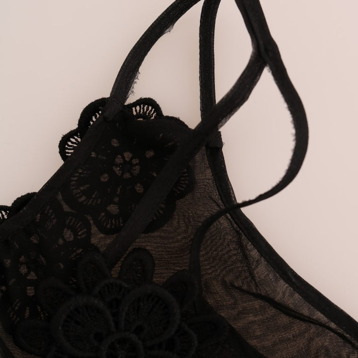 Dolce & Gabbana Black Silk Lace Chemise Dress