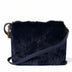 Dolce & Gabbana Dark Blue Fur Ayers Lily Twist Crossbody Shoulder Bag