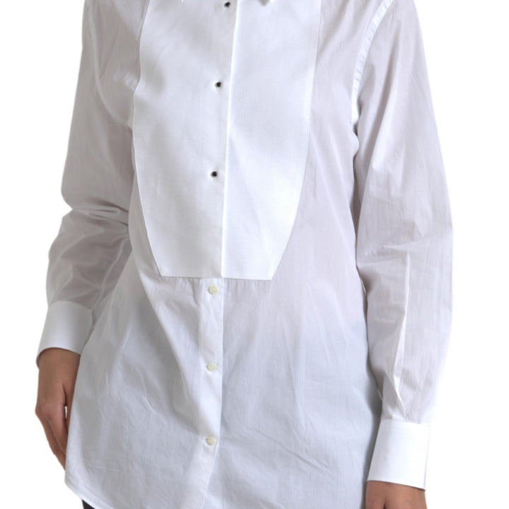 Dolce & Gabbana Cotton Collared Long Sleeves Shirt White