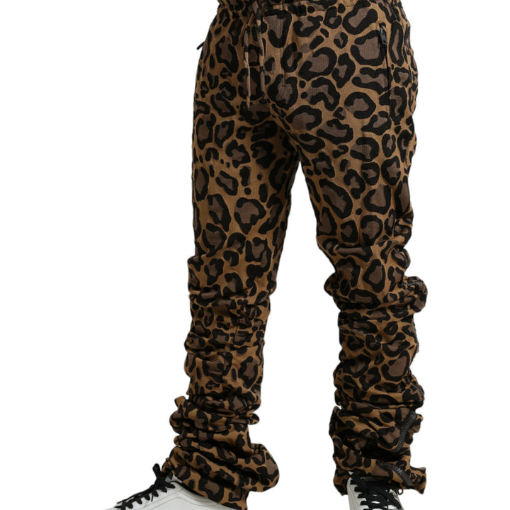 Dolce & Gabbana Brown Leopard Jacquard Jogger Pants