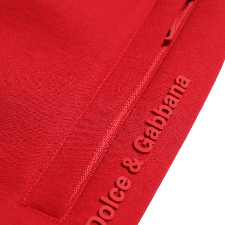 Dolce & Gabbana Red Cotton Blend Skinny Jogger Pants