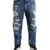 Dolce & Gabbana Blue Tattered Cotton Men Denim Jeans