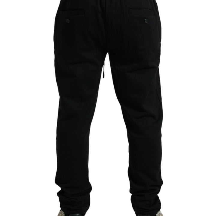 Dolce & Gabbana Black Cotton Logo Jogger Men Sweatpants Pants