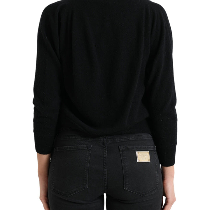 Dolce & Gabbana Black Cardigan Cashmere Long Sleeves Sweater