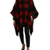 Dolce & Gabbana Black Red Buffalo Check Hooded Poncho Jacket