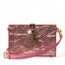 Dolce & Gabbana Metallic Pink Plexi Gold Chain Shoulder BOX Bag
